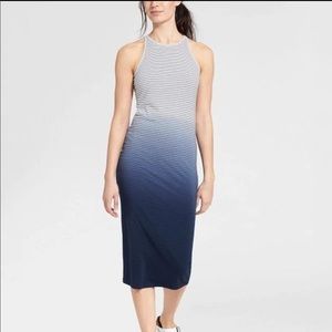 Athleta Indigo Stripe Sunkissed Midi Dress